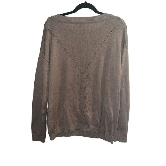 ✨Lulus Pointelle Me More Light Brown Knit Sz Medium Tan Sweater✨ - Picture 7 of 9